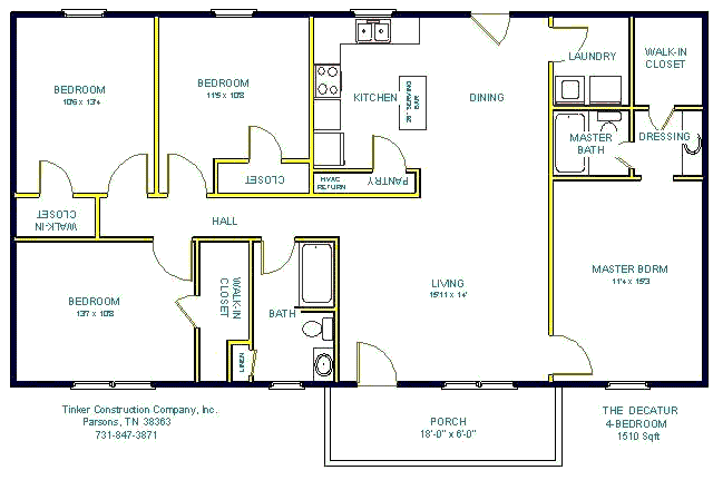 Tinker Residential Construction, Inc. Floor Plans
